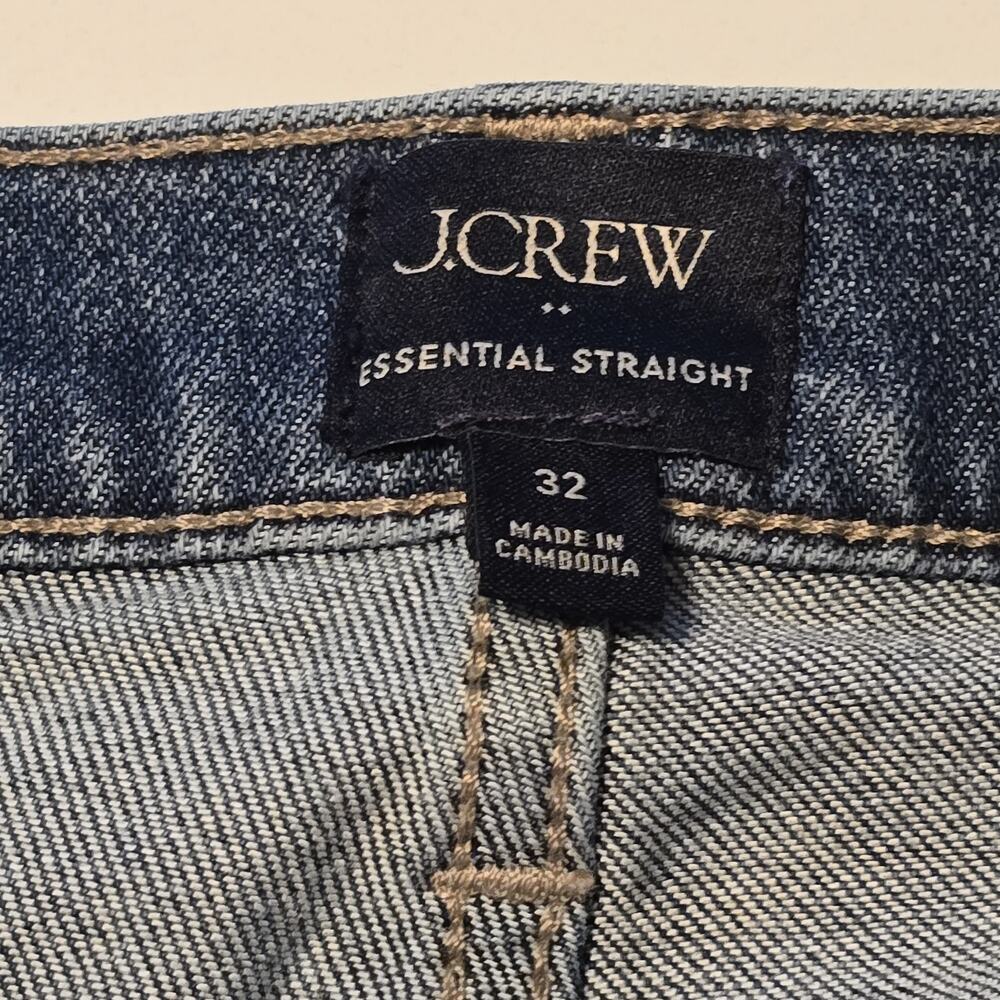 J Crew Factory Essential Straight Jean Womens 32 Blue Medium Wash Stretch Denim - Picture 3 of 13